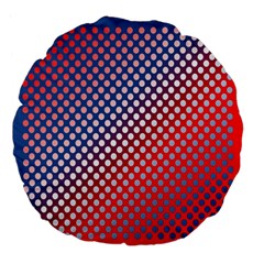 Dots Red White Blue Gradient Large 18  Premium Flano Round Cushions by Celenk