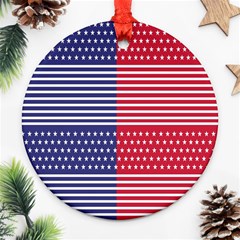 American Flag Patriot Red White Ornament (round) by Celenk