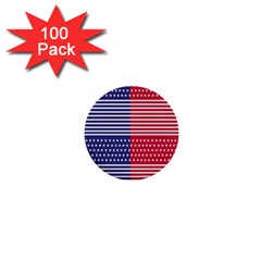 American Flag Patriot Red White 1  Mini Buttons (100 Pack)  by Celenk