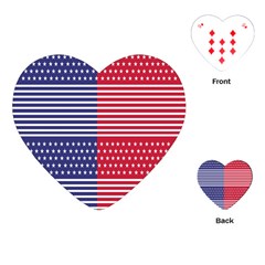 American Flag Patriot Red White Playing Cards (heart)  by Celenk