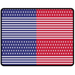 American Flag Patriot Red White Double Sided Fleece Blanket (medium)  by Celenk