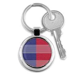 American Flag Patriot Red White Key Chains (round)  by Celenk