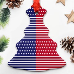 American Flag Patriot Red White Christmas Tree Ornament (two Sides) by Celenk