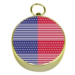 American Flag Patriot Red White Gold Compasses by Celenk