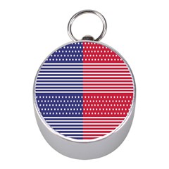 American Flag Patriot Red White Mini Silver Compasses by Celenk