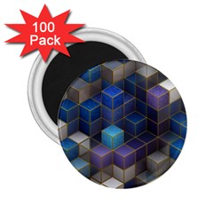 Cube Cubic Design 3d Shape Square 2 25  Magnets (100 Pack)  by Celenk