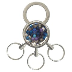 Cube Cubic Design 3d Shape Square 3-ring Key Chains by Celenk