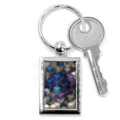 Cube Cubic Design 3d Shape Square Key Chains (rectangle)  by Celenk