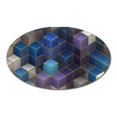 Cube Cubic Design 3d Shape Square Oval Magnet by Celenk