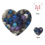 Cube Cubic Design 3d Shape Square Playing Cards (Heart)  Front