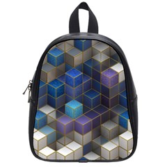 Cube Cubic Design 3d Shape Square School Bag (small) by Celenk