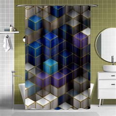 Cube Cubic Design 3d Shape Square Shower Curtain 48  X 72  (small)  by Celenk