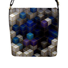 Cube Cubic Design 3d Shape Square Flap Messenger Bag (l) 