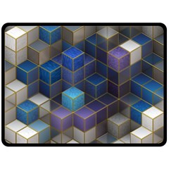 Cube Cubic Design 3d Shape Square Double Sided Fleece Blanket (large)  by Celenk