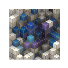 Cube Cubic Design 3d Shape Square Small Satin Scarf (square) by Celenk