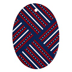 Patriotic Red White Blue Stars Ornament (oval) by Celenk