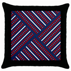 Patriotic Red White Blue Stars Throw Pillow Case (black) by Celenk