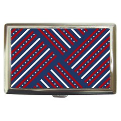 Patriotic Red White Blue Stars Cigarette Money Cases by Celenk