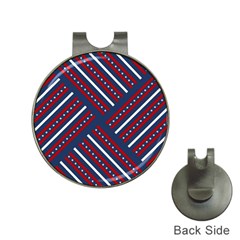 Patriotic Red White Blue Stars Hat Clips With Golf Markers by Celenk