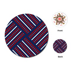 Patriotic Red White Blue Stars Playing Cards (round)  by Celenk