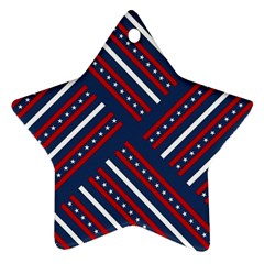 Patriotic Red White Blue Stars Star Ornament (two Sides) by Celenk