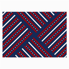 Patriotic Red White Blue Stars Large Glasses Cloth (2-side) by Celenk