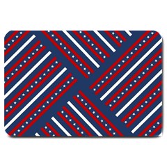 Patriotic Red White Blue Stars Large Doormat  by Celenk