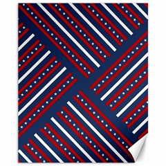 Patriotic Red White Blue Stars Canvas 11  X 14   by Celenk