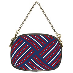 Patriotic Red White Blue Stars Chain Purses (two Sides)  by Celenk