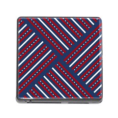 Patriotic Red White Blue Stars Memory Card Reader (square) by Celenk