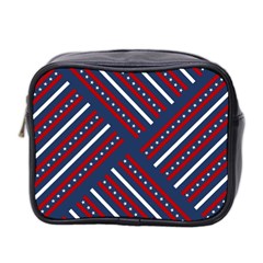 Patriotic Red White Blue Stars Mini Toiletries Bag 2-side by Celenk