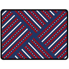 Patriotic Red White Blue Stars Fleece Blanket (large)  by Celenk