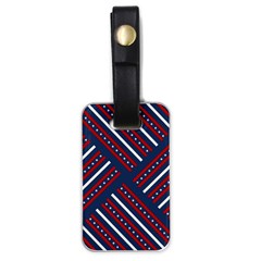 Patriotic Red White Blue Stars Luggage Tags (one Side)  by Celenk