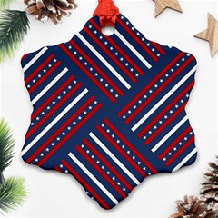 Patriotic Red White Blue Stars Ornament (snowflake)