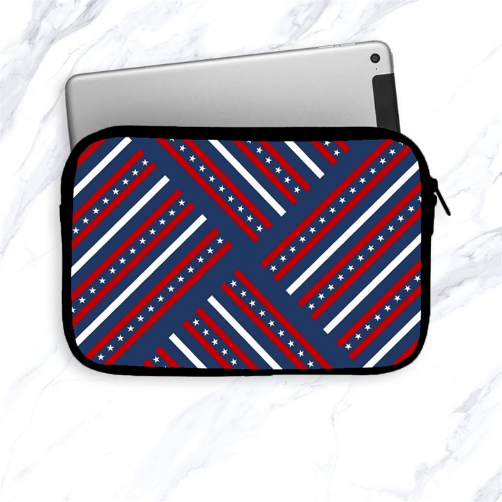 Patriotic Red White Blue Stars Apple iPad Mini Zipper Cases