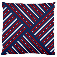 Patriotic Red White Blue Stars Standard Flano Cushion Case (one Side) by Celenk