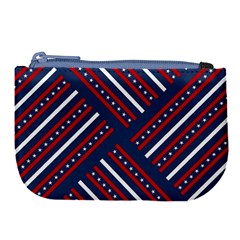 Patriotic Red White Blue Stars Large Coin Purse by Celenk