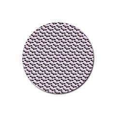 Halloween Lilac Paper Pattern Rubber Coaster (Round) 