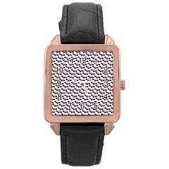 Halloween Lilac Paper Pattern Rose Gold Leather Watch 