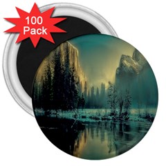 Yosemite Park Landscape Sunrise 3  Magnets (100 Pack) by Celenk