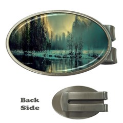 Yosemite Park Landscape Sunrise Money Clips (oval)  by Celenk