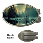 Yosemite Park Landscape Sunrise Money Clips (Oval)  Front