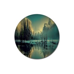 Yosemite Park Landscape Sunrise Magnet 3  (round) by Celenk