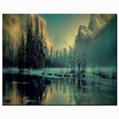 Yosemite Park Landscape Sunrise Mini Button Earrings by Celenk