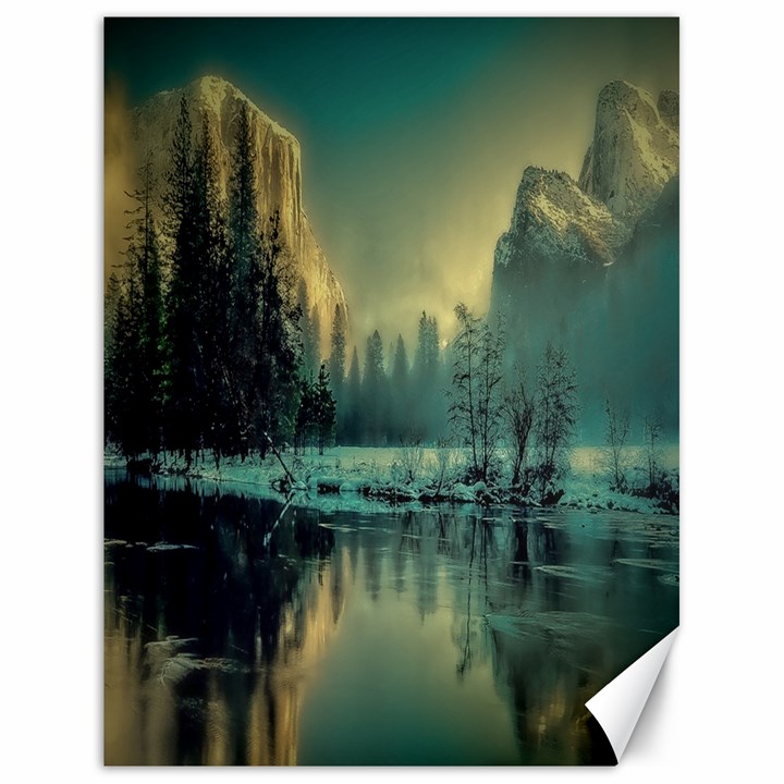 Yosemite Park Landscape Sunrise Canvas 18  x 24  