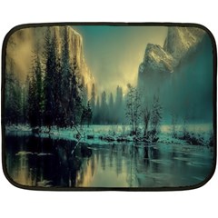 Yosemite Park Landscape Sunrise Fleece Blanket (mini) by Celenk