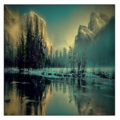 Yosemite Park Landscape Sunrise Large Satin Scarf (square) by Celenk