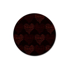 Heart Seamless Background Figure Rubber Round Coaster (4 Pack)  by Celenk