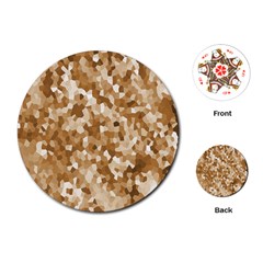 Texture Background Backdrop Brown Playing Cards (Round) 