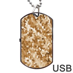 Texture Background Backdrop Brown Dog Tag USB Flash (One Side)